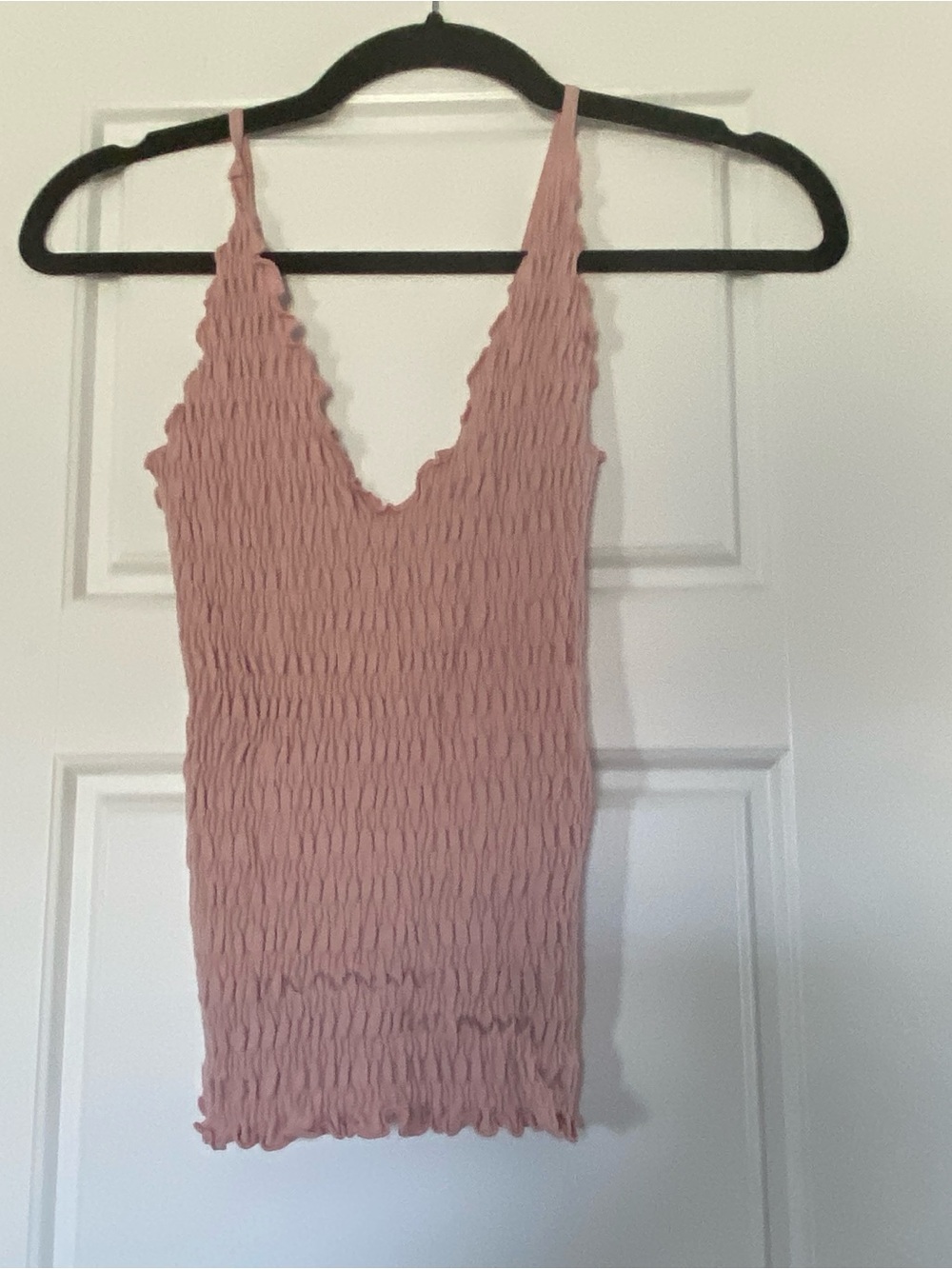 Free People Blush Pink Smocked V-Neck Camisole